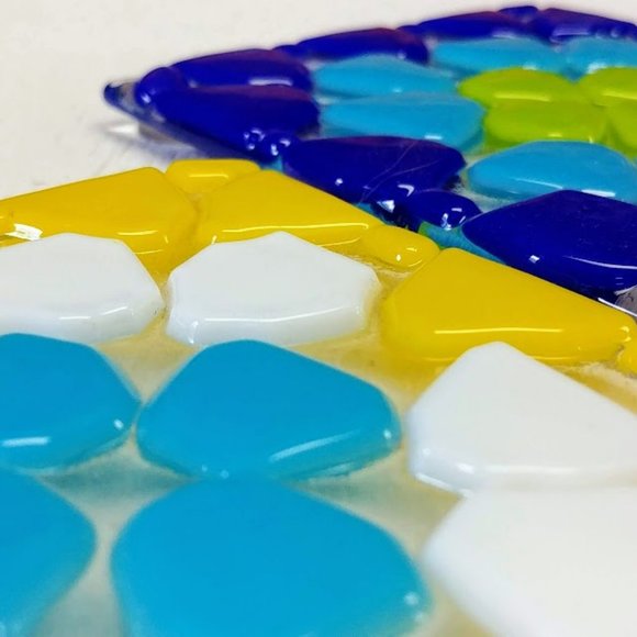 Fused Glass Granny Square Coasters - Picture 2 of 10